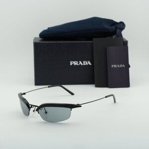 Prada PRB50S 1AB3C2 Rectangle Sunglasses – Black\Dark Grey